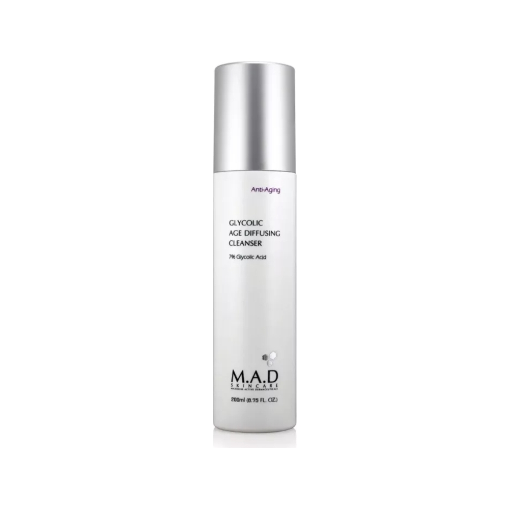 Glycolic Age Diffusing Cleanser Очищающий гель с 7% гликолевой кислотой предотвращающий старения кожи, 200 мл M.A.D. Skincare