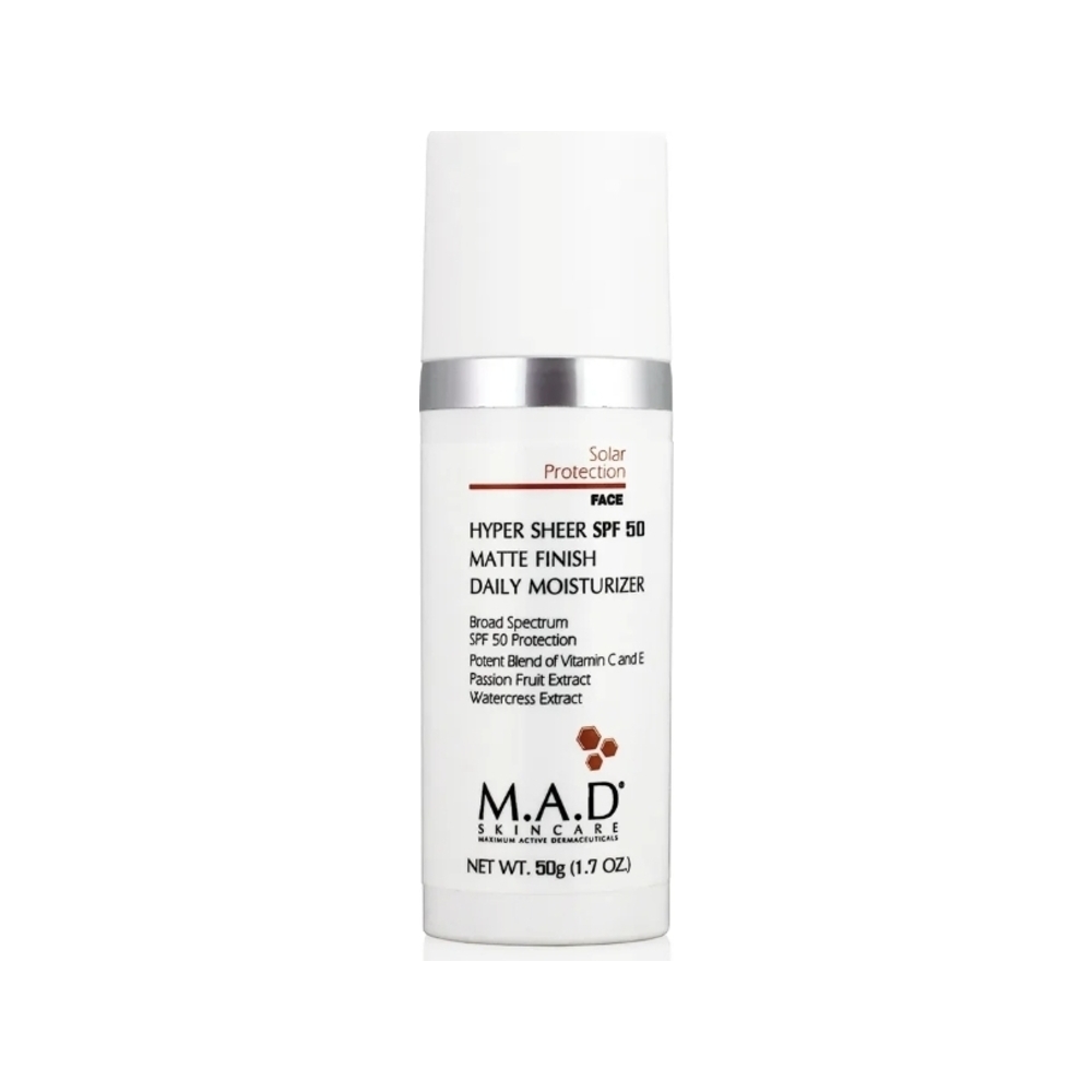 Hyper Sheer SPF 50 Matte Finish Daily Moisturizer Матирующий крем-основа под макияж с защитой SPF 50 50 гр M.A.D. Skincare