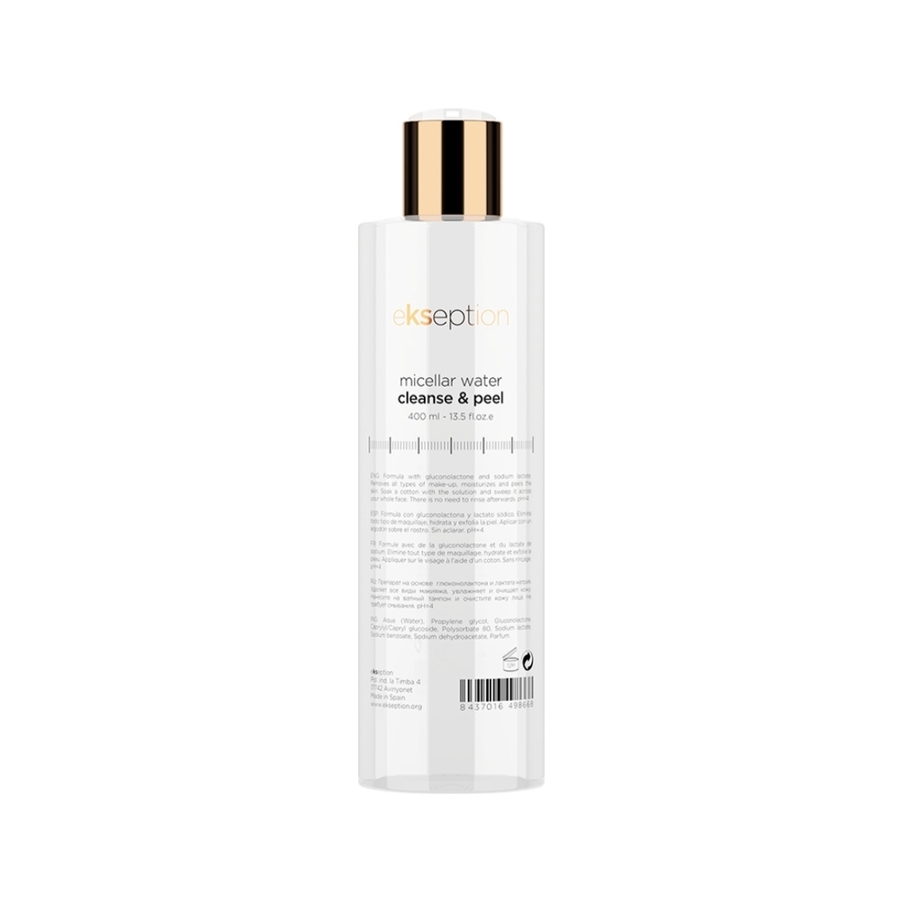 Micellar water cleanse & peel Мицеллярная вода для очищения и снятия макияжа 400 мл EKSEPTION (Испания)