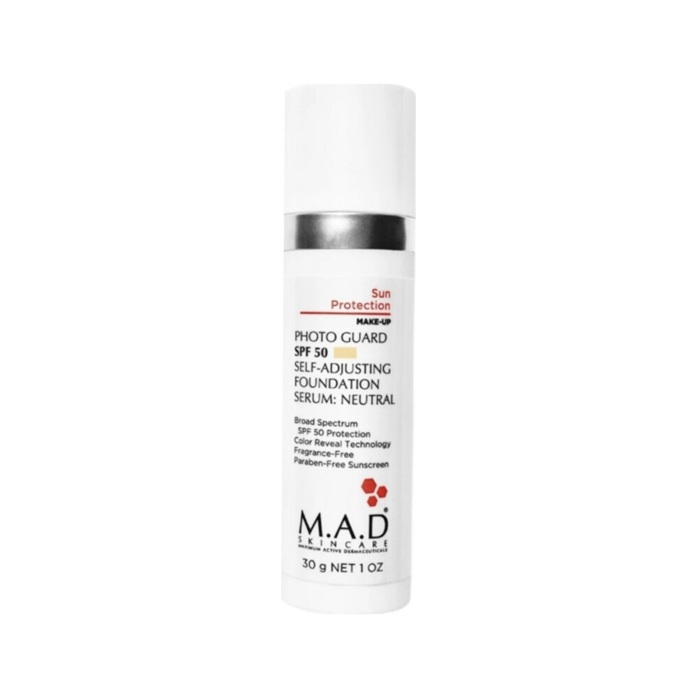 Photo Guard SPF 50 Self Adjusting Foundation Neutral Подстраивающаяся сыворотка-основа под макияж с защитой SPF 50 30 гр M.A.D. Skincare