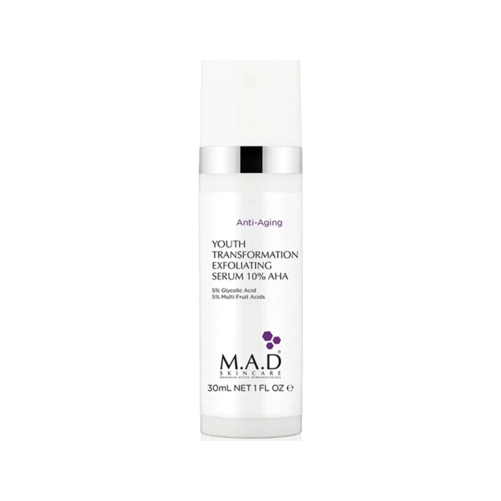 Youth Transformation Exfoliating Serum 10% AHA Омолаживающая и обновляющая сыворотка с 10% AHA кислотами 30 гр M.A.D. Skincare
